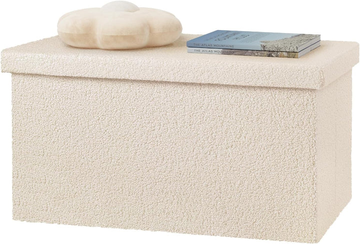 eSituro Sitzbank mit Stauraum, Faltbarer Sitzhocker, Truhenbank mit Deckel, Sitztruhe, Fusshocker, A