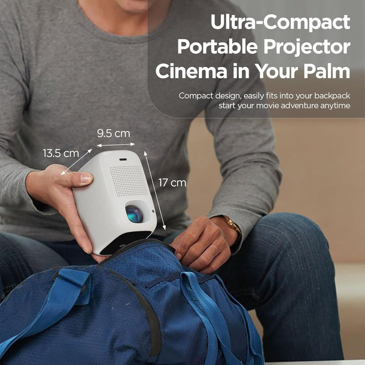 V1 Mini Beamer Handy Klein Tragbarer Projektor Heimkino 5G+2.4G WiFi Bluetooth 1080P 4K für iOS/Ando