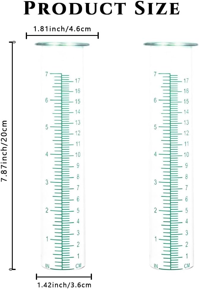 Regenmesser, Ersatzglas, 17,8 cm Fassungsvermögen, 2 Stück, Ersatz-Regenmesser, Schlauch für Garten,