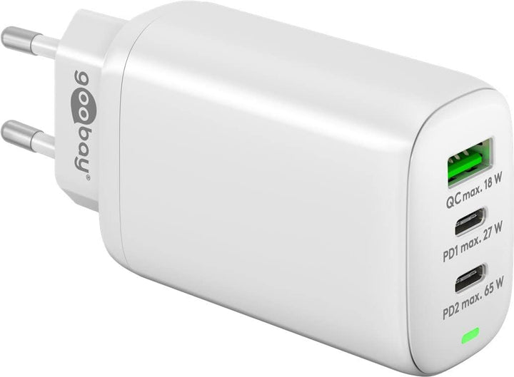 Goobay 61759 Multiport USB-C Ladegerät 65W / Schnellladegerät PD Universal/USB Netzteil Adapter/Lade