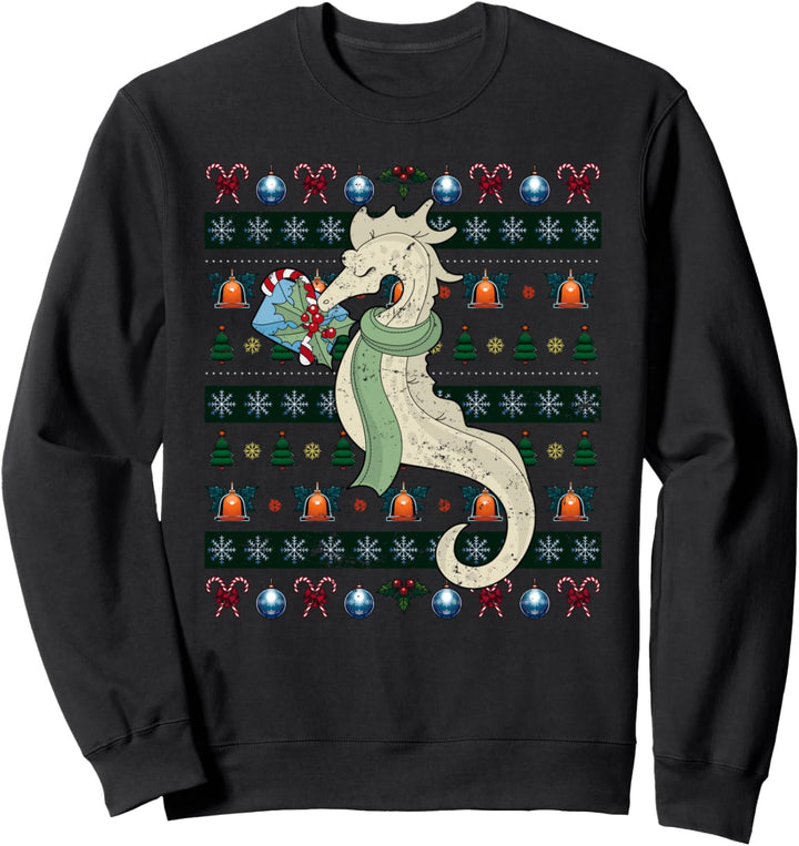 Weihnachten Tier Geschenk Ugly Christmas Seepferdchen Sweatshirt