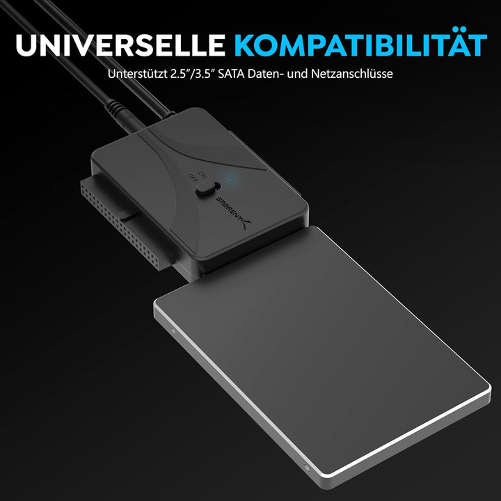 SABRENT USB Typ C zu SSD SATA IDE 2,5 / 3,5 / 5,25 Zoll Festplattenkonverter (USB-DS12) USB auf SSD