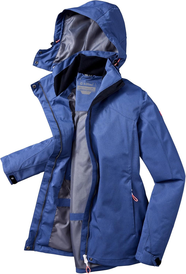 Killtec Damen Kos 133 Wmn Jckt Funktionsjacke/Outdoorjacke mit abzippbarer Kapuze (1er Pack) 24 deni