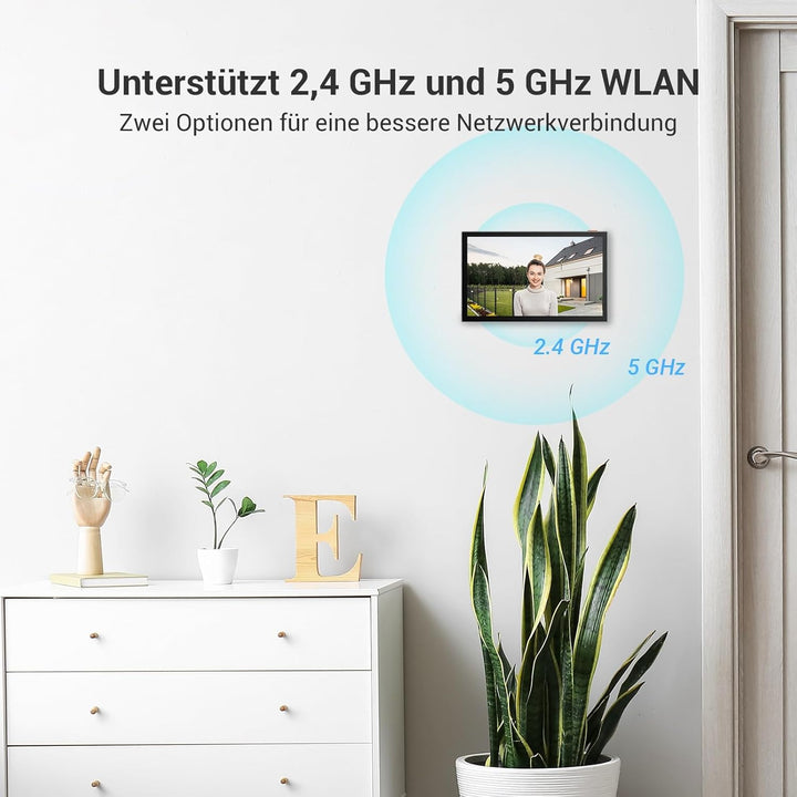 EZVIZ Akku Video Türsprechanlage mit Solarpanel, 2K Gegensprechanlage mit Kamera, 7" Farb-Touchscree
