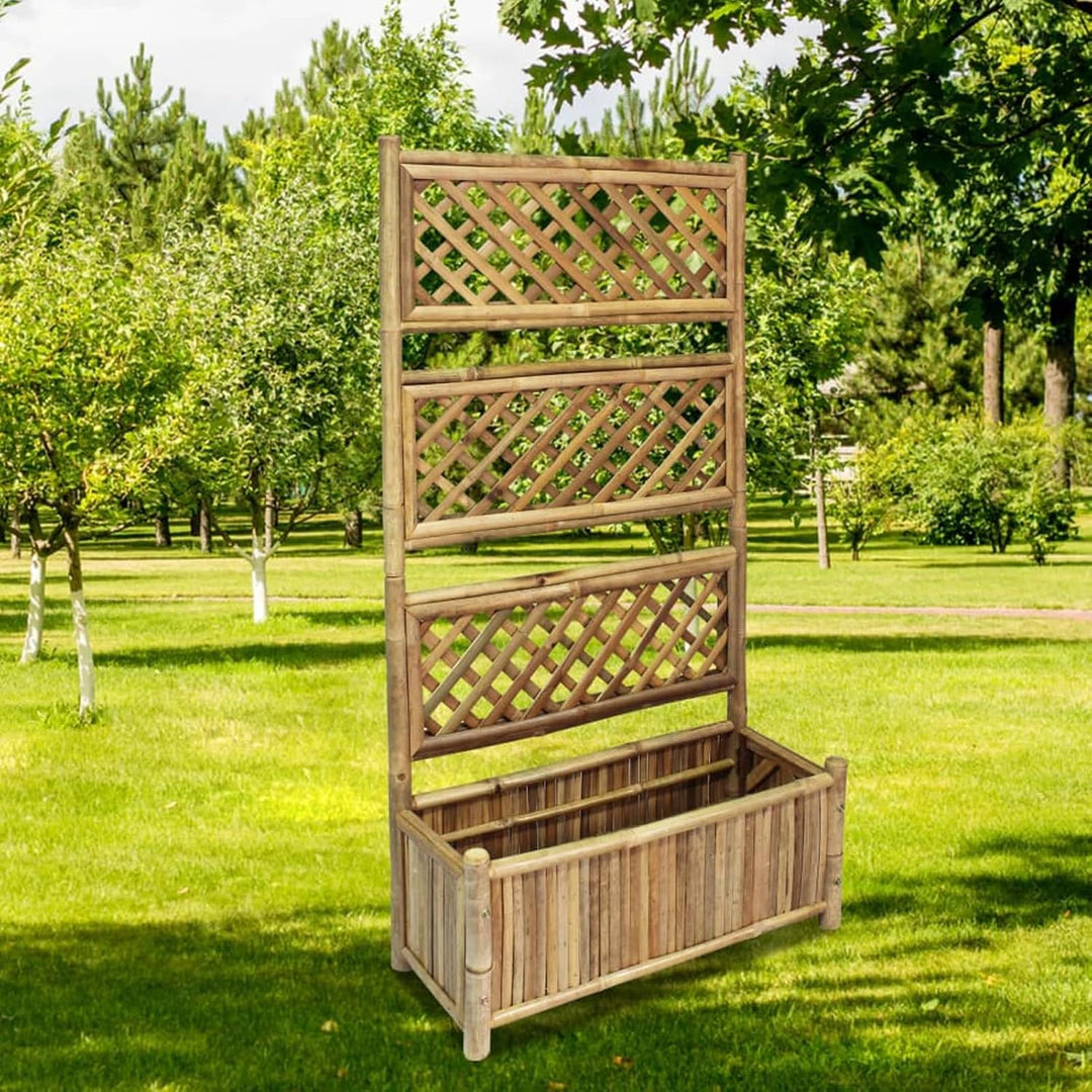 Gecheer Hochbeet mit Rankgitter Pflanzkübel Pflanzkasten Blumenkübel Gartenspalier Spalier Rankhilfe