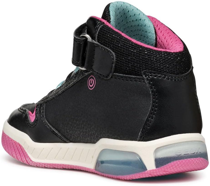 Geox Mädchen J Inek Girl C Sneakers 24 EU Black Aqua, 24 EU Black Aqua