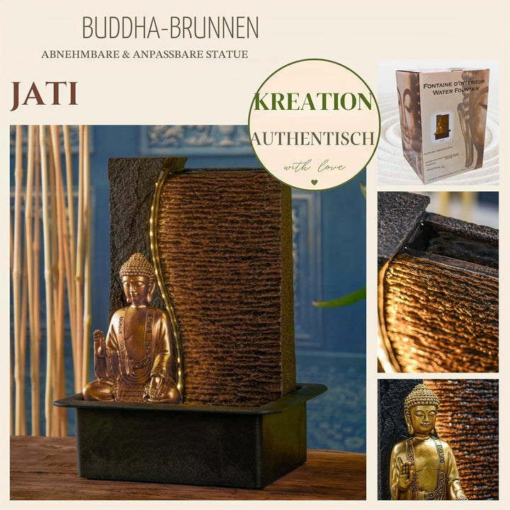 Zen Light – Zimmerbrunnen Buddha Jati – originelle Geschenkidee – Objekt Feng Shui und Wohlbefinden