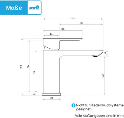 Bächlein Badarmatur Mizarela in klassischem Design, Einhebelmischer mit langlebiger Keramikkartusche