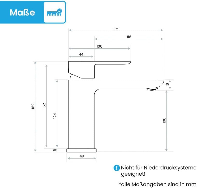 Bächlein Badarmatur Mizarela in klassischem Design, Einhebelmischer mit langlebiger Keramikkartusche