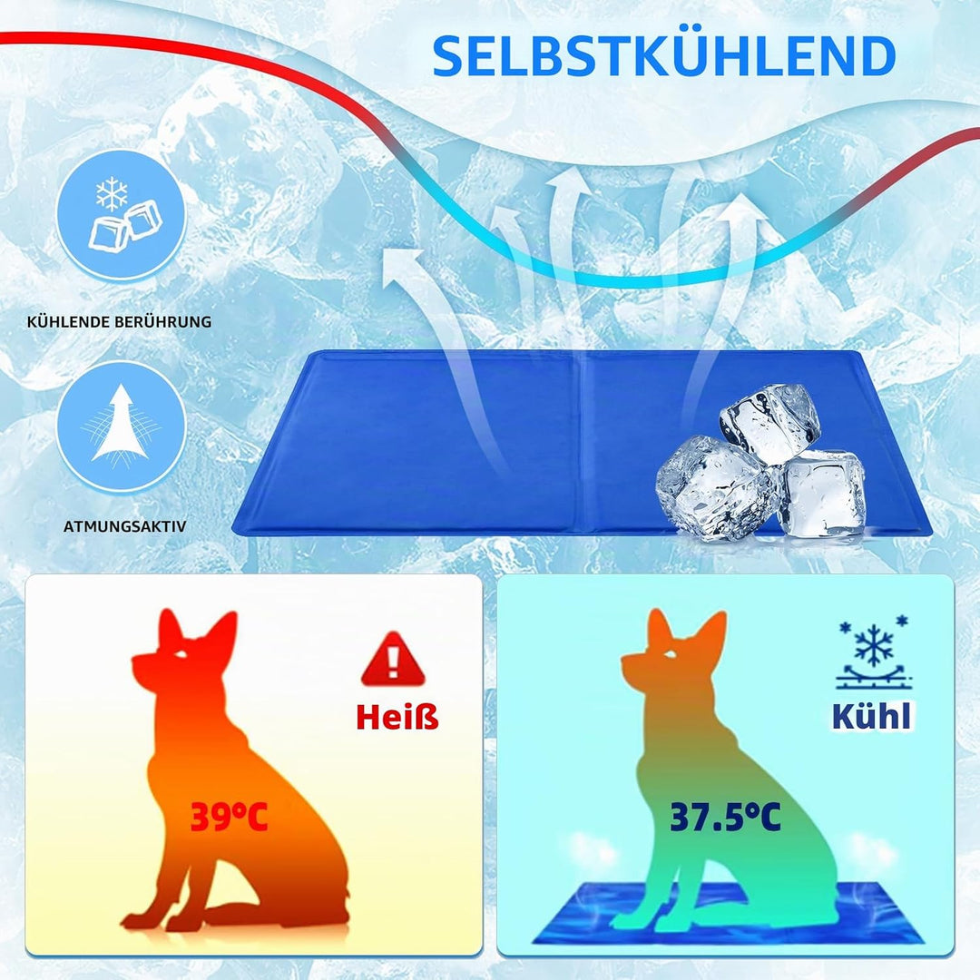 Kühlmatte Hund 65 x 50cm Kühlmatte für Hunde Kühlmatte mit Ungiftiges Gel, Kühlmittel Hund Kühlmatte