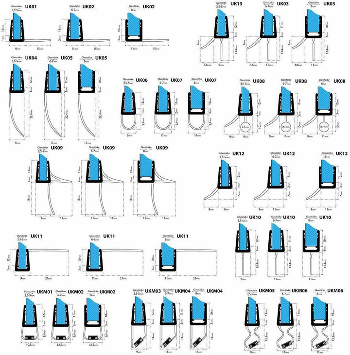 STEIGNER 110cm Schwallschutz Acryl Halbrundstab - SDD03 Höhe 5mm - Spritzschutzprofil Halbrundprofil