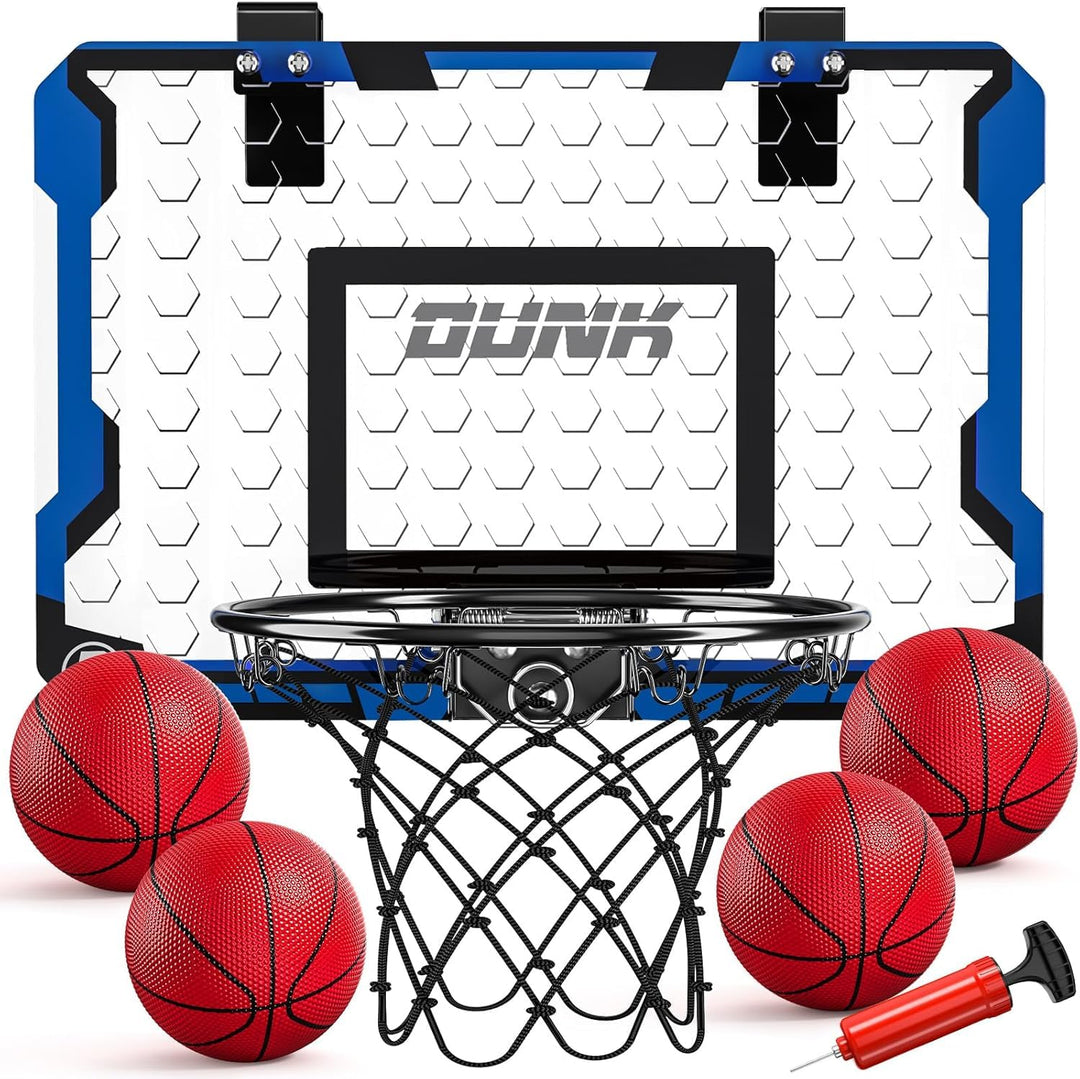 TEMI Basketballkorb Indoor, Mini-Basketballkorb mit 4 Bällen, über die Tür Basketballkorb für Kinder