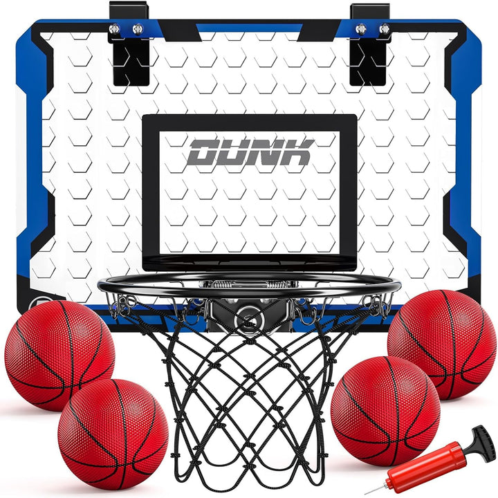 TEMI Basketballkorb Indoor, Mini-Basketballkorb mit 4 Bällen, über die Tür Basketballkorb für Kinder