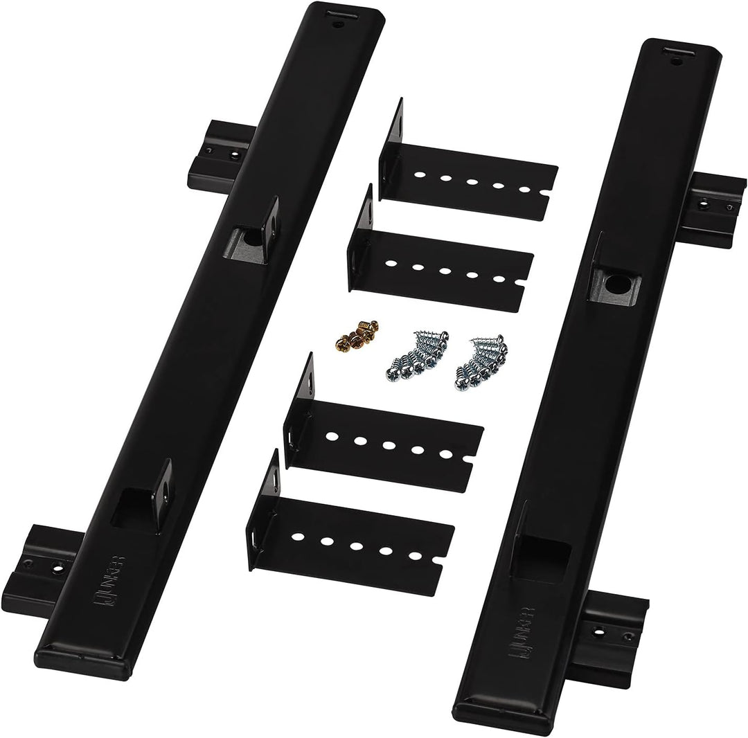 JUNKER Tastaturauszug KT1-30-H35-400-NF 400 mm schwarz (Teilauszug, mit Montagewinkel, höhenverstell