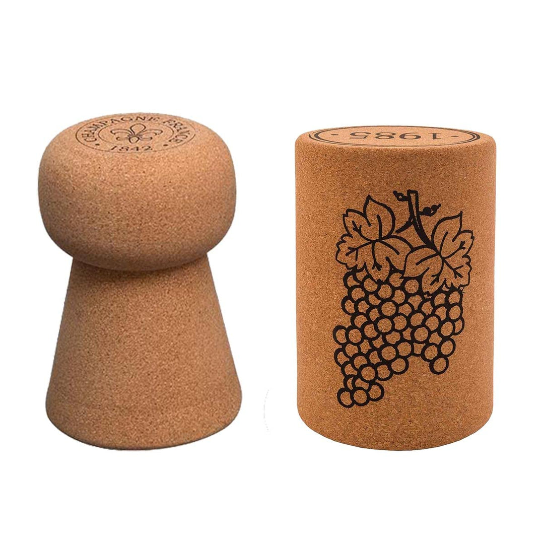 Biosughero - Paar Hocker aus Kork Champagne + Wein Höhe 45 cm