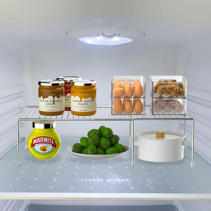 Küchenschrank, erweiterbares Regal-Organizer-Set, 6 Stück, verstellbare Metalldraht, Speisekammer-Au