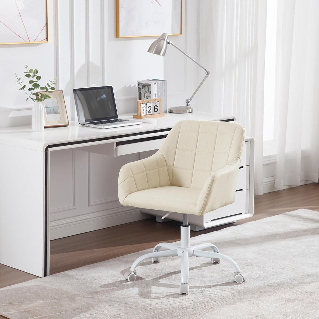 WOLTU Schreibtischstuhl drehbar, Schminktisch Stuhl, Drehstuhl mit Rollen, Bürostuhl ergonomisch, Se