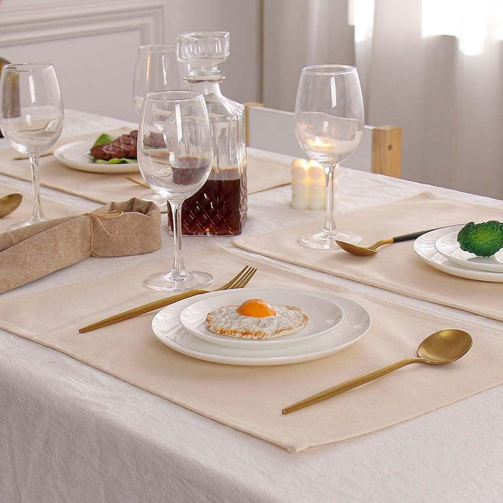 Vivi Idee® 4er Tischsets Platzset 100% Baumwolle Platzdeckchen Stoff abwaschbar Handgenäht 52x33cm (