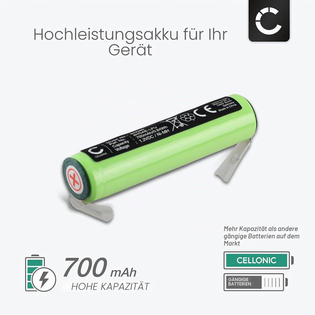 CELLONIC 2X Akku kompatibel mit Braun BT3020, BT3021 Type 5516, 4HGAE-LFU 2x Akku 700mAh, 2x Akku 70