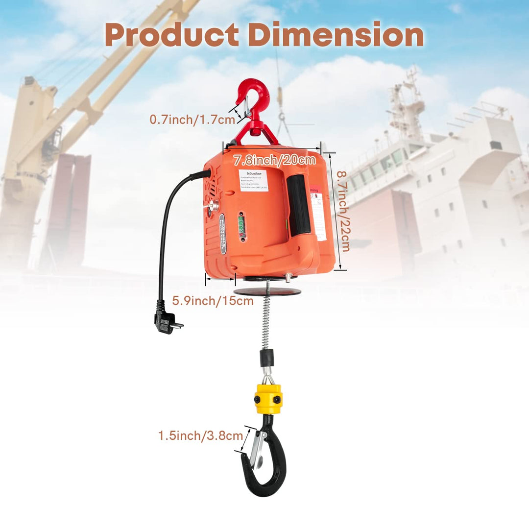 BriSunshine 3 in 1 Elektrische Seilwinde 500KG,1500W Elektrischer Seilzug Tragbarer Winden Hebezeuge