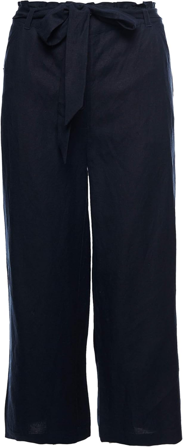 Superdry Damen Eden Linen Trouser Hose, Blau (Atlantic Navy Gkv)