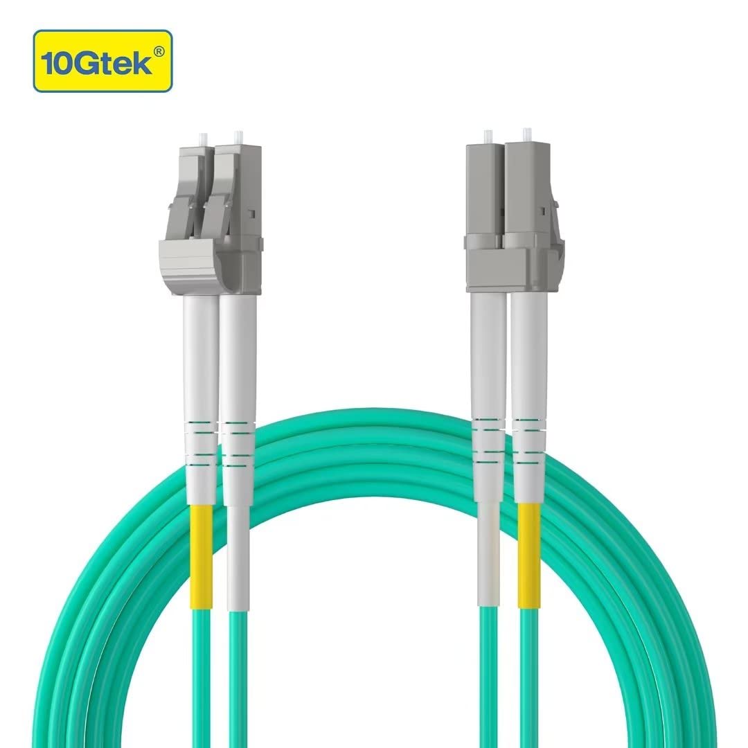 10Gtek [10 Stück] LC zu LC OM3 Multimode Duplex 0.5-Meter, LWL Glasfaser Patchkabel Fibre Optic Patc