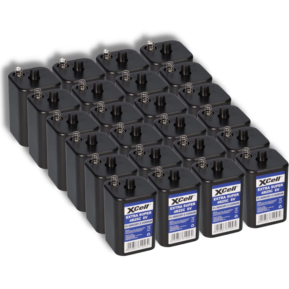 24x 6V 4R25 Batterie 9500mAh Blockbatterie Baustellenleuchte Blinklampen Handlampen Laternenbatterie