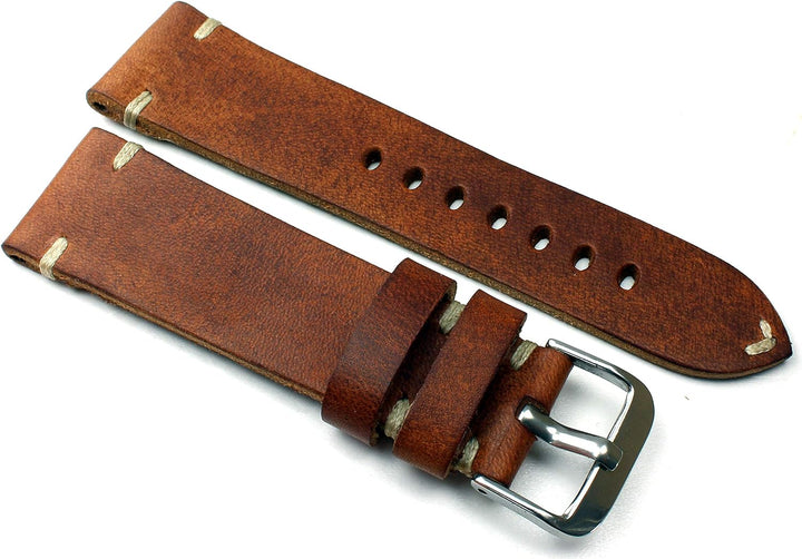 Sulla RIOS 1931 Herren Leder Deutsch Uhrenarmband Vintage 24 mm Pilot braun