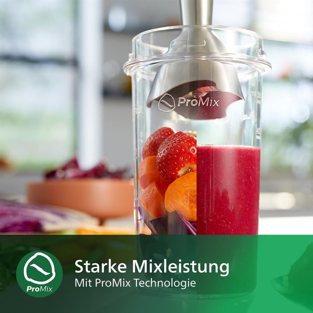 Philips Stabmixer – 650W, mit Spritzschutz und ProMix Technologie, 18 x 19 x 25 cm, weiss (HR2534/00