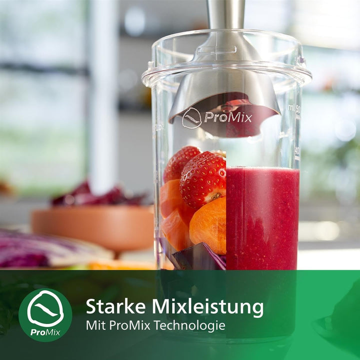 Philips Stabmixer – 650W, mit Spritzschutz und ProMix Technologie, 18 x 19 x 25 cm, weiss (HR2534/00