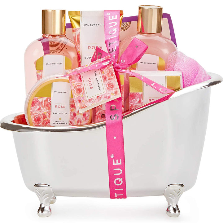 SPA LUXETIQUE Wellness Set für Frauen - 8tlg Rosenduft Bade Geschenkset für Frauen, Geburtstagsgesch