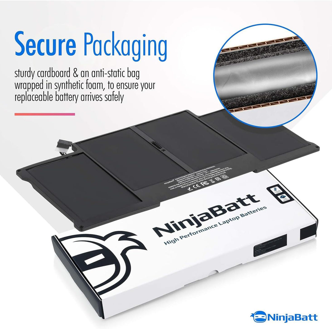 NinjaBatt Akku A1466 A1496 für Apple MacBook Air 13 Inch [2010 2011 2012 2013 2014 2015 2016 2017 Ye