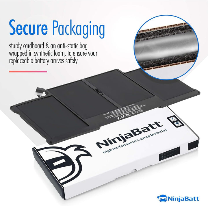 NinjaBatt Akku A1466 A1496 für Apple MacBook Air 13 Inch [2010 2011 2012 2013 2014 2015 2016 2017 Ye