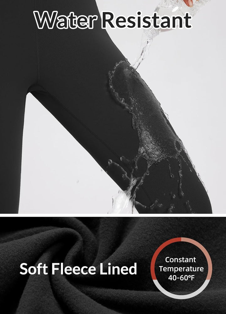 baleaf Damen Fleece gefütterte Leggings Wasserabweisend Hohe Taille Wanderleggings Thermo Leggings F