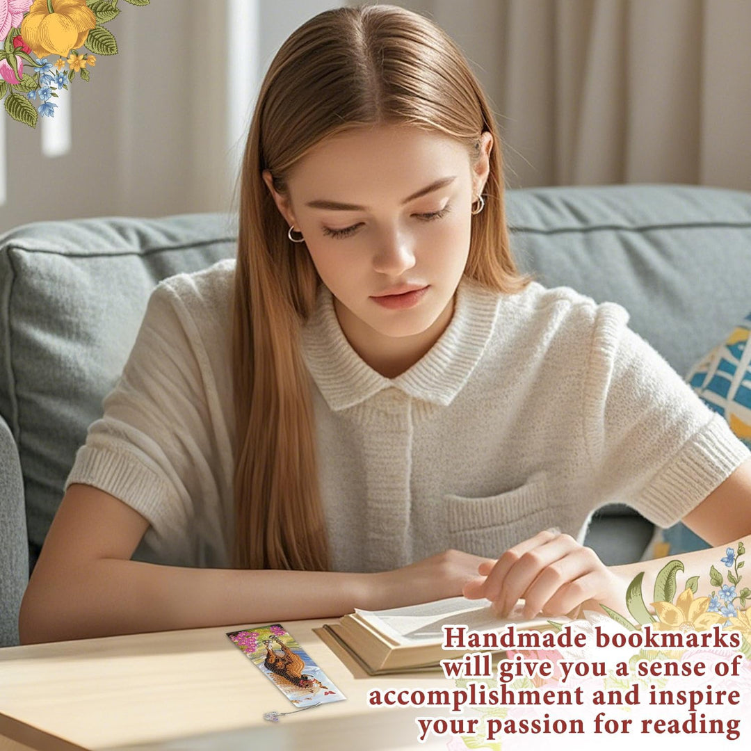 10 Stück Diamond Painting Lesezeichen Pferd, Diamant Malerei Lesezeichen mit Anhänger, 5D Diamant Pa