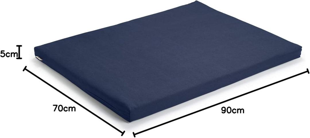 basaho Zabuton Meditationsmatte | Biobaumwolle | Füllung aus recycelter Wollfaser Mitternachtsblau,