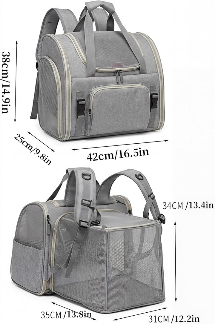 Atmungsaktiver Katzenrucksack, erweiterbarer &amp; Faltbarer Haustier-Reiserucksack, Transportrucksack f
