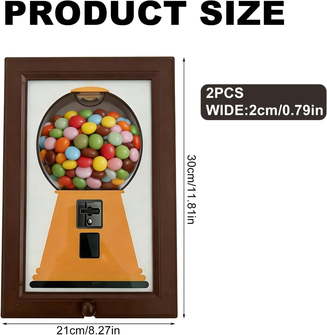 2 Stück Bilderrahmen Süssigkeitenspender: Wandmontierter Candy Dispenser Automat mit Schnelle Vertei