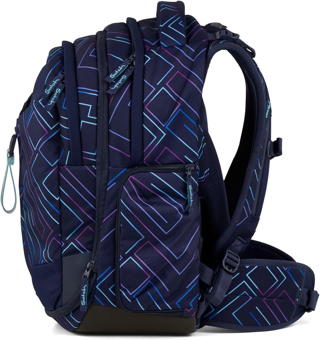 Satch Match Schulrucksack Set 3tlg. inkl. Schlamperbox und Sportbeutel Purple Laser, Purple Laser