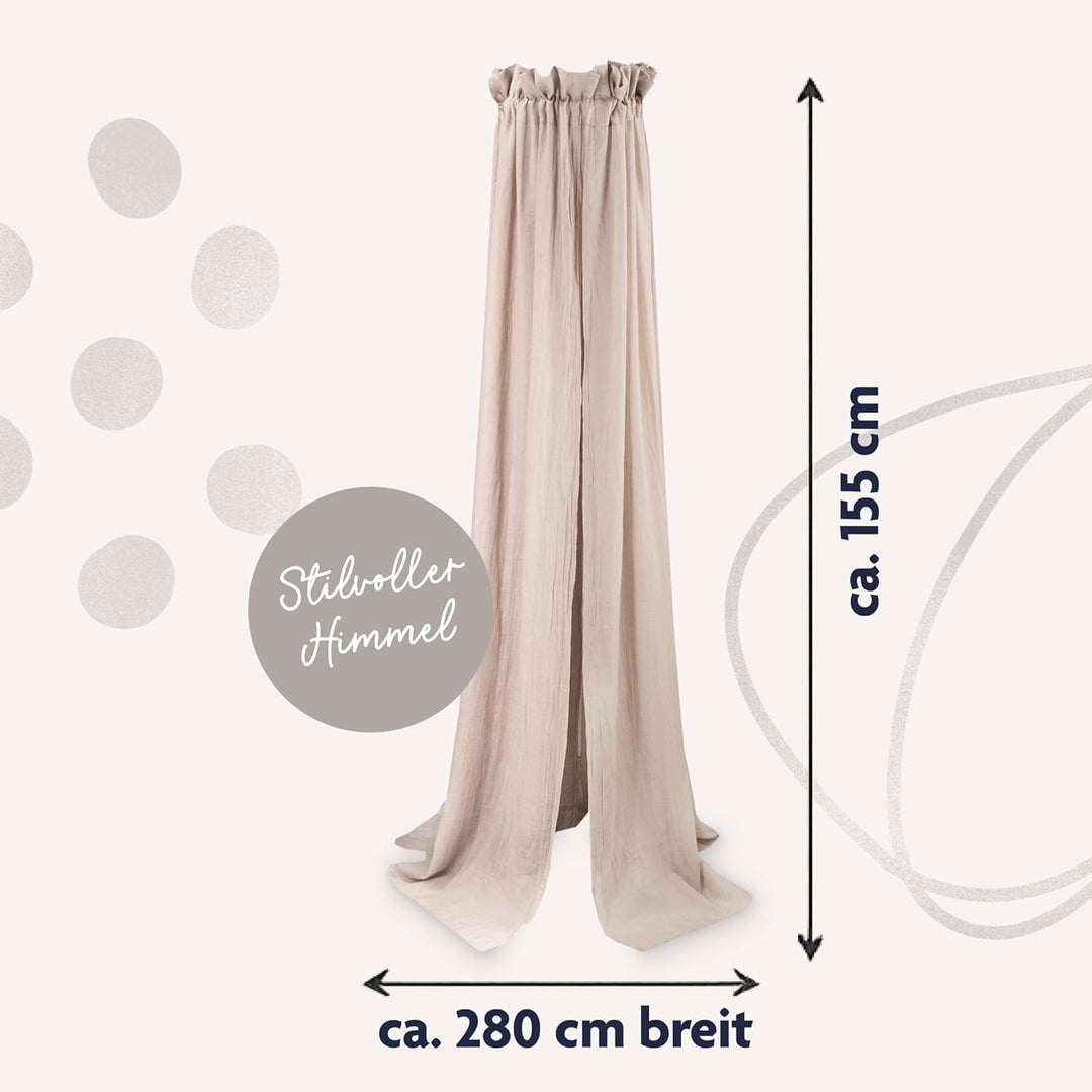 Julius Zöllner Betthimmel aus Voile – für Babybett & Kinderbett – Kinderzimmer Deko – Sand, Sand