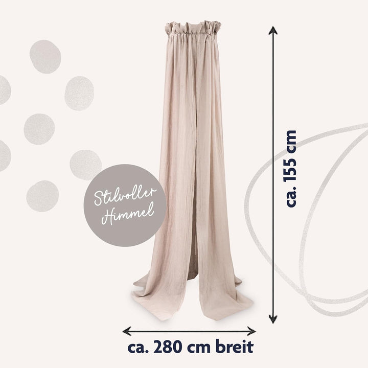 Julius Zöllner Betthimmel aus Voile – für Babybett & Kinderbett – Kinderzimmer Deko – Sand, Sand
