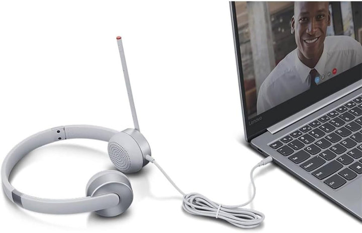 Lenovo 100 - Analog-Stereo-Kopfhörer (Geräuschisolierung, 180-Grad-Mikrofon, entworfen für VOIP, ver