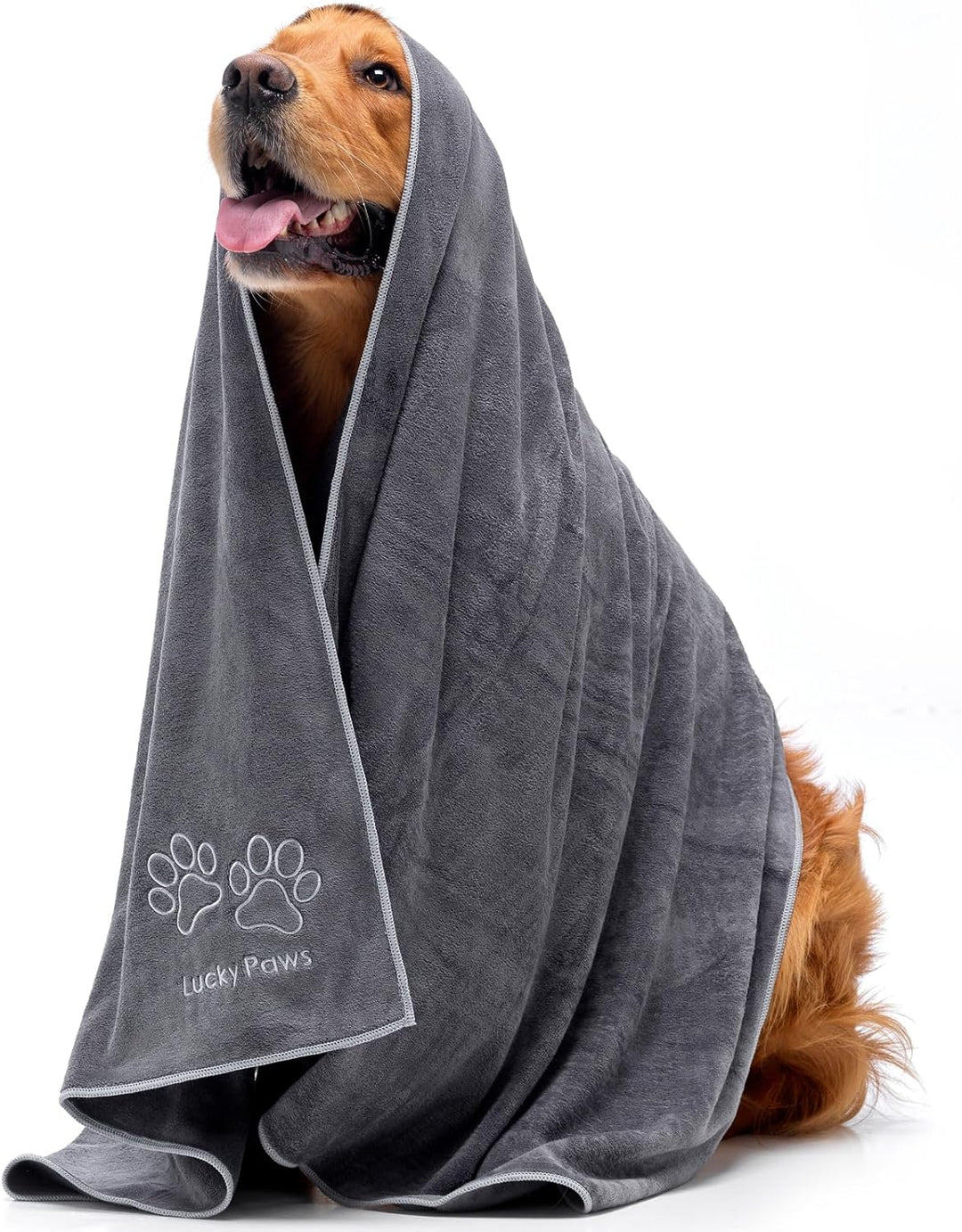 Lucky Paws® Hundehandtuch - 140x70cm XL Hundehandtuch extra saugfähig - schnell trocknend, luxuriös