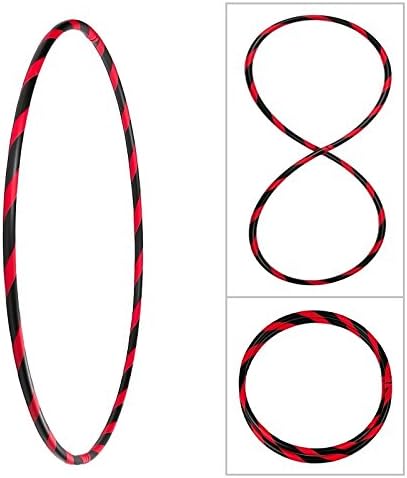 Hula-Hoop-Reifen, faltbar, Ø 90/95/100 cm Schwarz-Rot Ø95cm, Schwarz-Rot Ø95cm