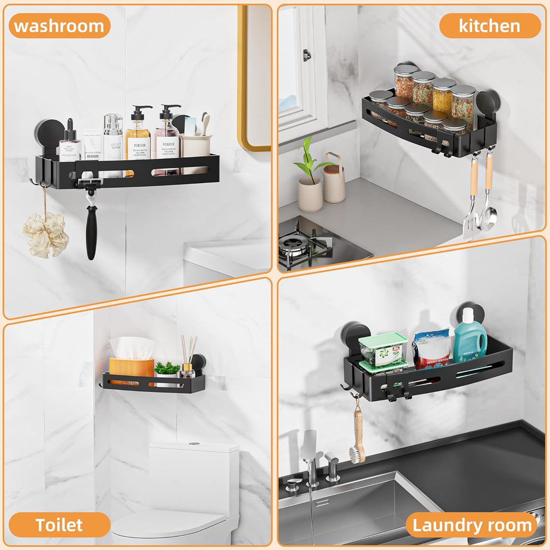 Wisfame Duschablage Saugnapf, Duschregal Ohne Bohren, 10kg Tragfähigkeit Duschregel Shampoo Halterun