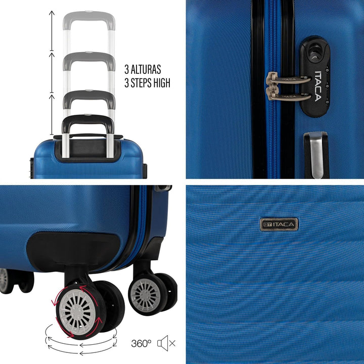 ITACA - Trolley Handgepäck Cabin Trolley Koffer Reisekoffer Hartschalenkoffer mit Zahlenschloss - Ka