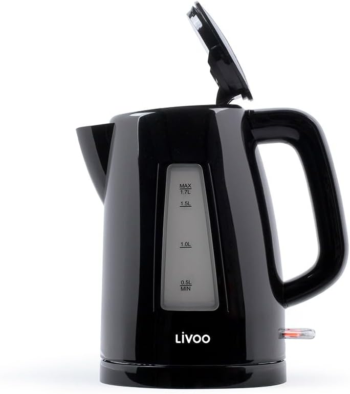 Bollitore - Livoo - Dod184n - 2200 W - 1,7 L - Base Girevole A 360? - Nero 1.7 Liter Schwarz, 1.7 Li