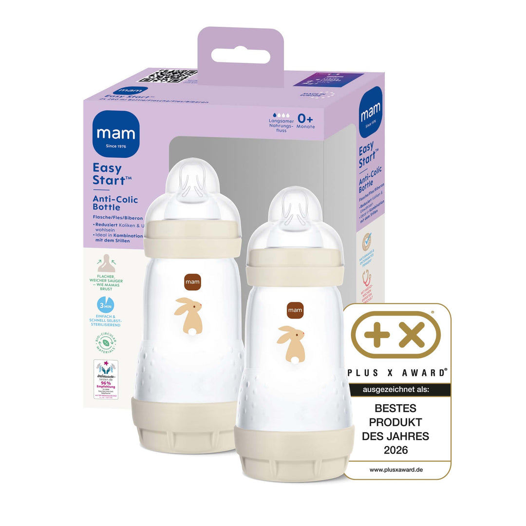 MAM Easy Start Anti-Colic Babyflasche | 0+ Monate | Testsieger | Milchflasche für Neugeborene | Weni
