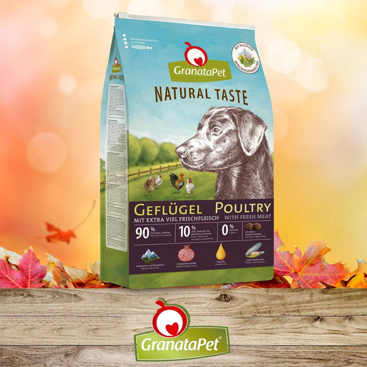 GranataPet Natural Taste Geflügel, 12 kg, Trockenfutter für Hunde, Hundefutter ohne Getreide &amp; ohne