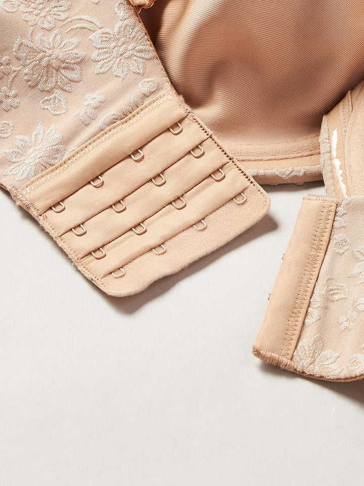 DELIMIRA Damen Jacquard Trägerloser BH Grosse Grössen mit Bügel Bandeau BH ohne Träger ohne Polster
